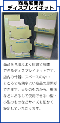 商品展開用ディスプレイキット